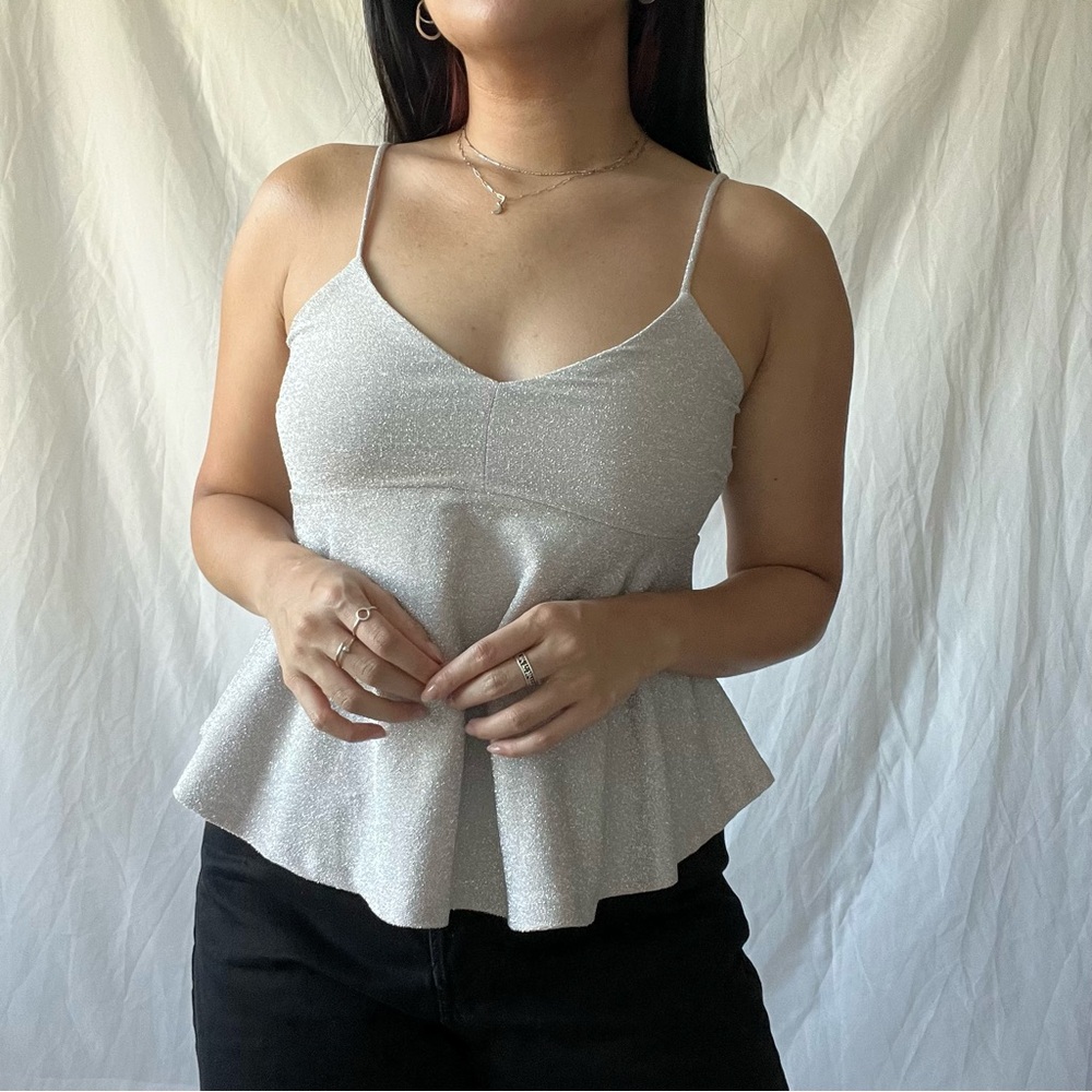 Sparkly light pale pink top